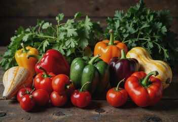 Fresh organic vegetables from a permaculture garden for local eco-accommodation