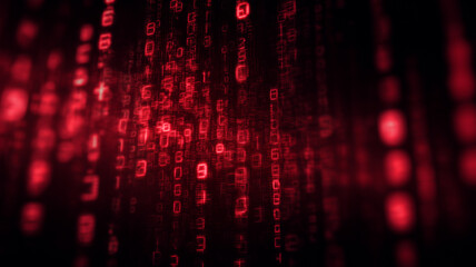 Red Binary Code in defocused columns with urgent glow.
Conveys cyber risk, breach alerts, and the pressure of critical incident response.
