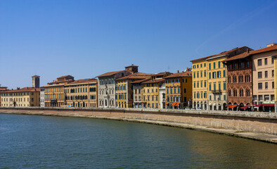 View of the Arno river in Pisa, Italy