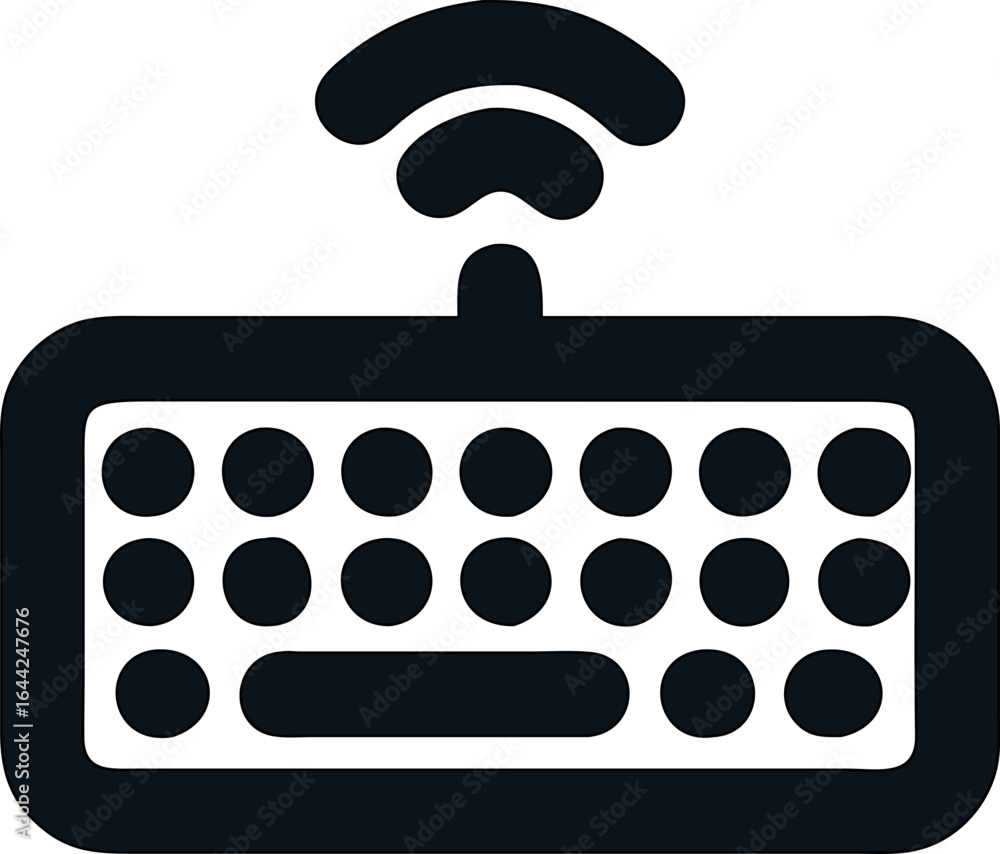 Poster minimal wireless keyboard icon. stylish flat vector for web and apps.
