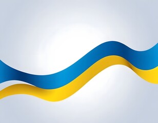 Abstract Blue and Yellow Gradient Waves, Ukrainian Flag Colors, Presentation Background