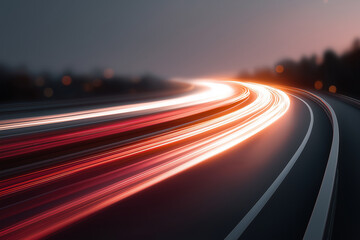 Fototapeta premium Light Trails from Moving Cars