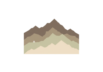 PNG - Mountain silhouette layers in muted earthy tones, minimalist flat vector with transparent bacnkgroung