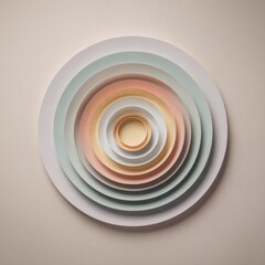 Obraz premium Abstract Papercraft Concentric Rings for Growth Data