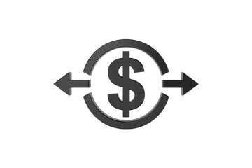 Obraz premium Money exchange symbol with arrows isolated on transparent background