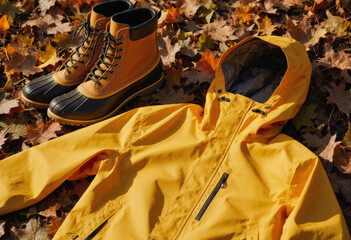 Autumn storm photography equipment featuring weather protection gear