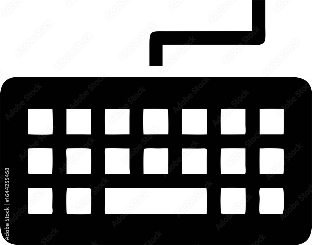 Poster flat design of a computer keyboard. tech vector illustration for digital use.