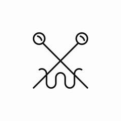 crossed knitting needles icon sign vector