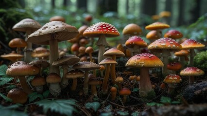 Forest floor mushrooms