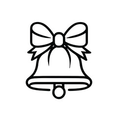 Christmas Bell Icon Vector – Holiday and Celebration Symbol