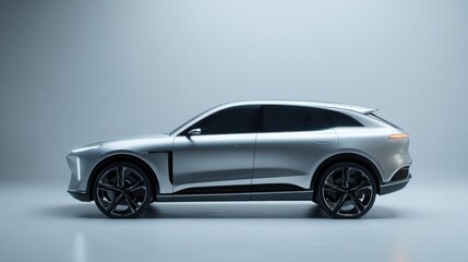 A futuristic concept car is shown in a clean, minimalist studio setting. The image represents the concepts of advanced technology, innovation, and modern automotive design.