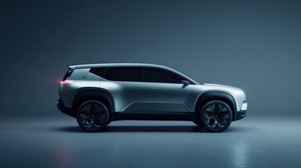 A futuristic concept car is shown in a clean, minimalist studio setting. The image represents the concepts of advanced technology, innovation, and modern automotive design.