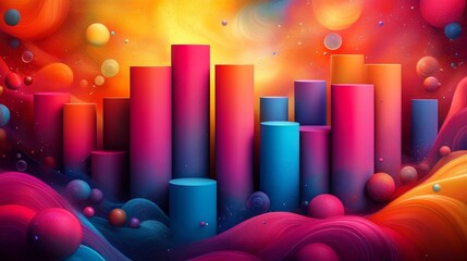 Create an abstract composition with geometric shapes and a vibrant, swirling background. --ar 16:9 --stylize 750 --v 6.1 Job ID: cc1a56c1-bd14-4bd7-b389-40f052375734