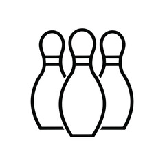 Bowling Pins Icon – Sports, Game & Strike Symbol Outline
