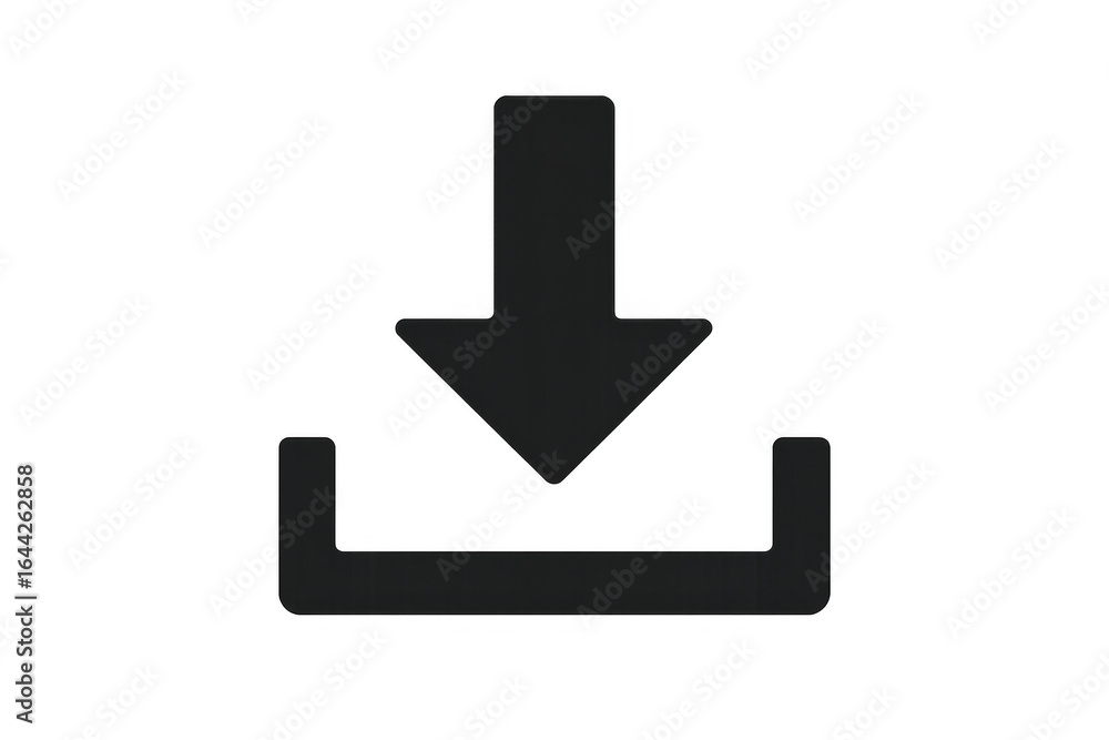 Poster download icon showing importing and saving files on transparent background