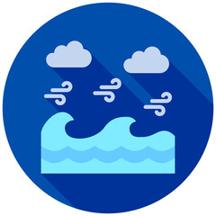 Ocean Wave Icon Relate To Nautical, Sea, Marine, Navy. Use For Modern Concept, Ui, Ux Web And App Development.
