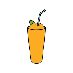 Refreshing mango smoothie served in a tall glass with a straw