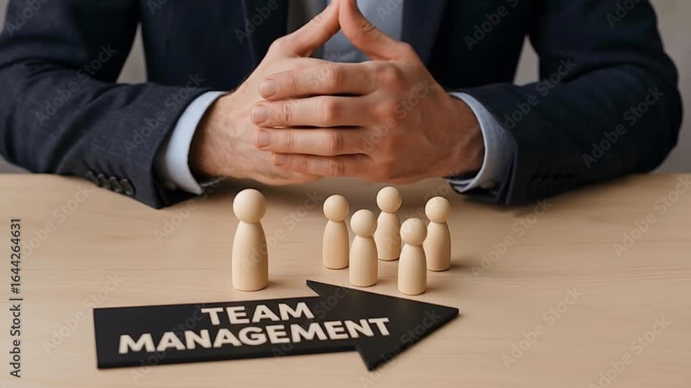 Poster a conceptual image showing team management.