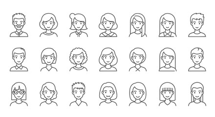 Simple Line Art Portraits of Diverse People