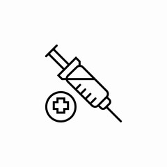 syringe vaccine cross icon sign vector