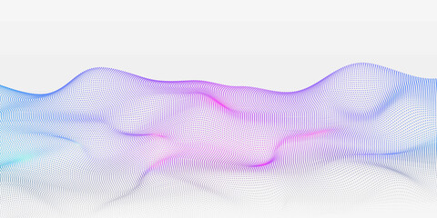 Abstract background with flowing particles. 3d abstract sci-fi user interface concept with gradient dots and lines. Digital cyberspace, high tech, technology concept. © FlammaChe