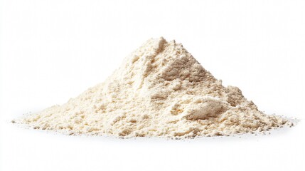 Pile of Flour on White Background for Baking Concept