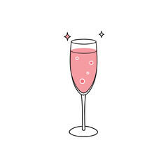 Refreshing pink ros mocktail with effervescent bubbles and a light hue