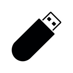 Black flash drive icon storage portable