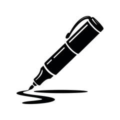 Black marker drawing wavy line writing