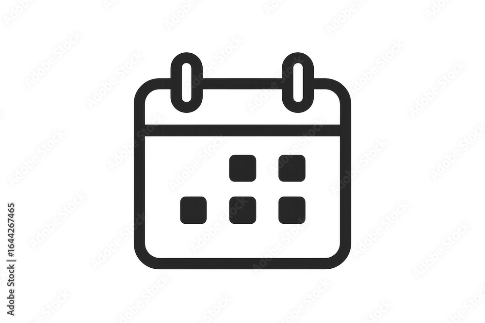 Poster calendar icon showing days of the month on transparent background