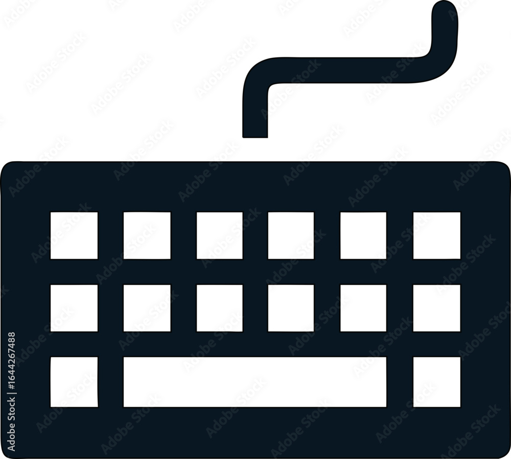 Poster vector illustration of a pc keyboard. flat tech icon for interfaces.