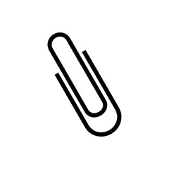 Black paperclip on white background office supply stationery