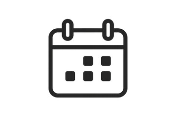 Calendar icon showing days of the month on transparent background
