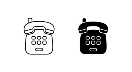 Old Styled Telephone Vector Graphics - Vintage Communication Icons