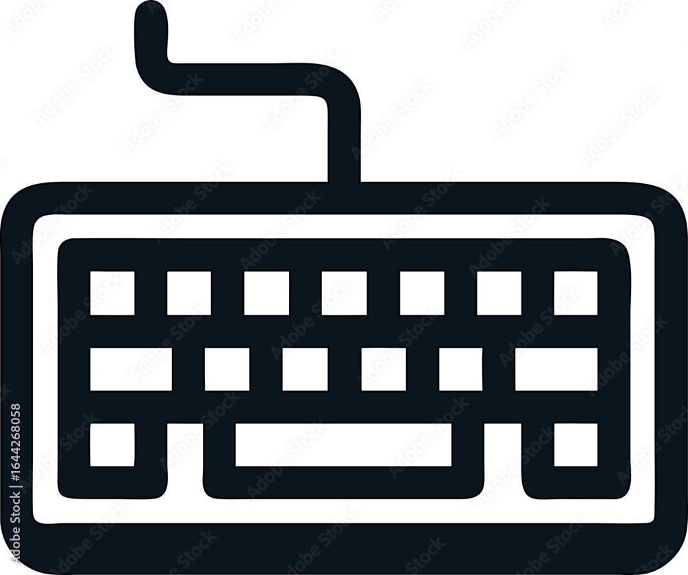 Poster flat keyboard icon vector illustration. simple tech symbol for design use.