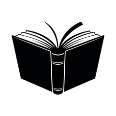 Open book with black cover and pages white