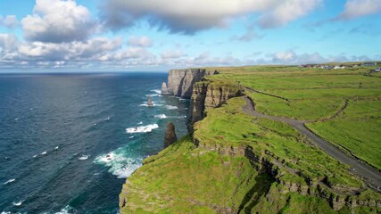 Coastal escarpment natural scenery overlooking the cliffs of Moher, Ireland magnificent