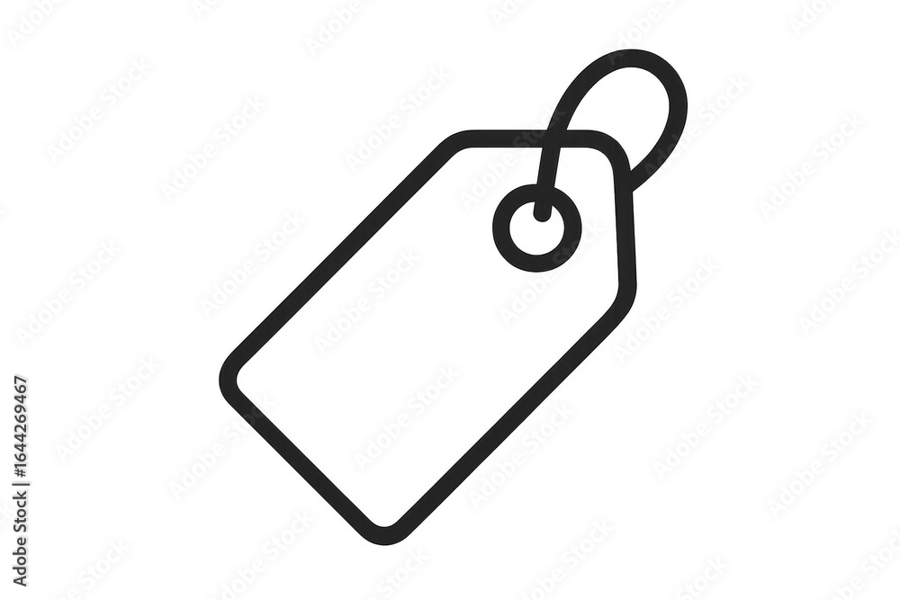 Poster blank price tag icon with string on transparent background