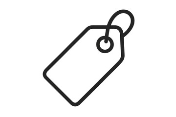 Blank price tag icon with string on transparent background
