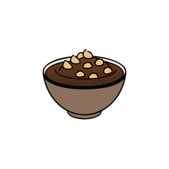 Healthy chocolate smoothie bowl topped with assorted nuts and seeds