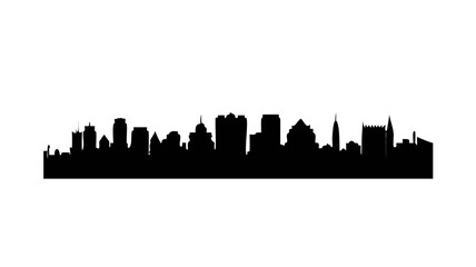 Fototapeta premium Cityscape silhouette skyline vector illustration urban landscape building architecture travel destination scene