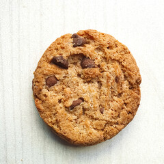chocolate chip cookie isolated on light background