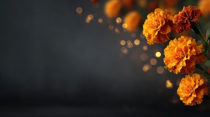 Vibrant orange and yellow marigold flower arrangement