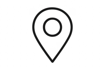 Black location pin icon on transparent background representing gps and navigation