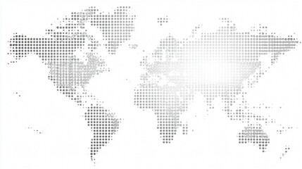 Detailed Grey Dotted World Map Vector Illustration for Graphic Design Projects