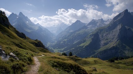 Obraz premium Summer Journey Through the Enchanting French Alps: Scenic Views and Breathtaking Mountain Landscapes