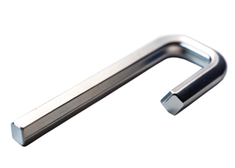 A single lshaped hex key wrench isolated on transparent background