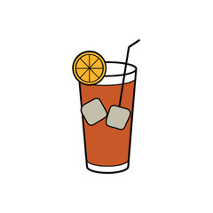 Refreshing cold iced tea with a vibrant lemon slice and clear ice cubes