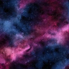 Fototapeta premium Endless Galactic Tapestry: Vibrant Nebula and Stars Interwoven in a Seamless Night Sky Design