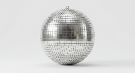 Fototapeta premium Silver disco ball isolated on white.
